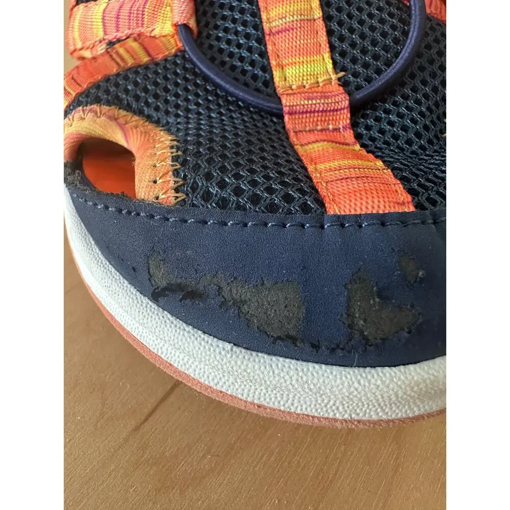 Lands' End Kids Water Shoes Youth Size 1 Navy Blue Orange